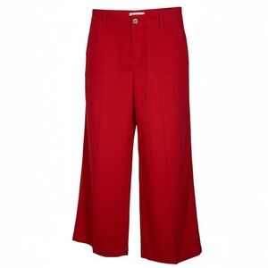 Haver & Blair Wide Leg Pants High Rise Linen Blend Red Size Medium